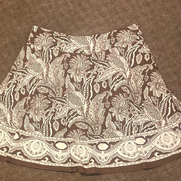 Talbots Dresses & Skirts - Talbots Brown and White Floral Skater Skirt